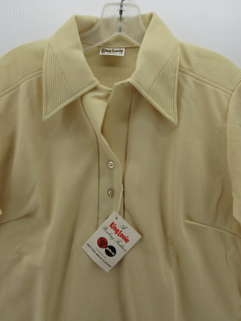 VTG King Louie Polo Shirt 38 Bowling 70s Leisure USA Made Large NEW - Picture 2 of 12